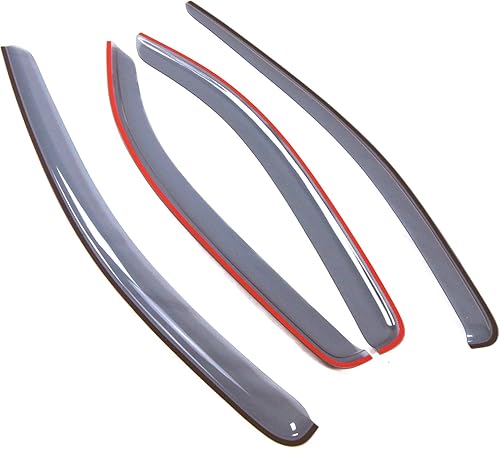 Miniatura 2 de Tuningpros LWD2-687 Deflector de visera de ventana de montaje exterior, color gris claro, juego de 4 piezas compatible con Chevrolet Cruze 2011-2015