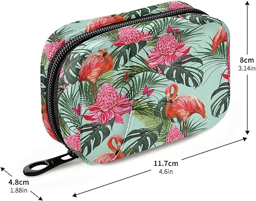 Miniatura 3 de Estuche organizador de píldoras de hojas de palma de flamenco tropical, diseño floral de verano, caja de pastillas de viaje de 7 días con
