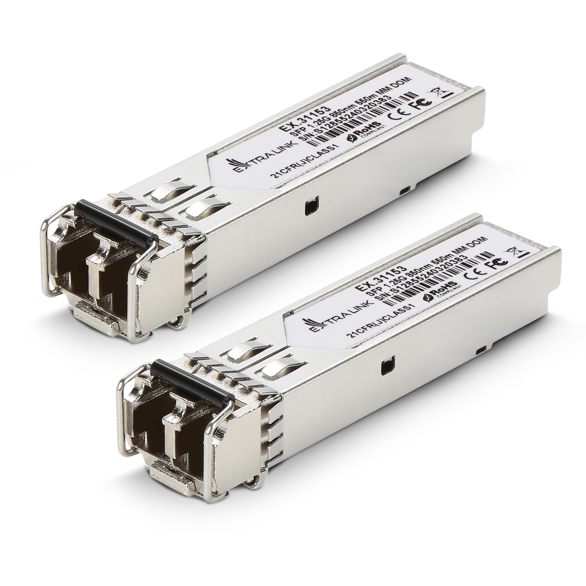 Extralink SFP Modul 1.25G LC Duplex Multimode 850 nm 550 m MSA-kompatibel – Für Cisco, Ubiquiti UniFi, Netgear, Cisco, MikroTik, TP-LINK, Switches, Router, CCTV, Rechenzentren, Glasfaser, OM3/OM4