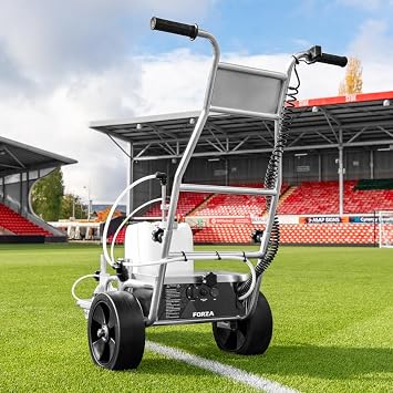FORZA Triad Electric Spray Line Marking Machine - Battery Powered Field Marker | 15Ah Rechargeable Battery | Adjustable Handle | Heavy Duty Steel Frame