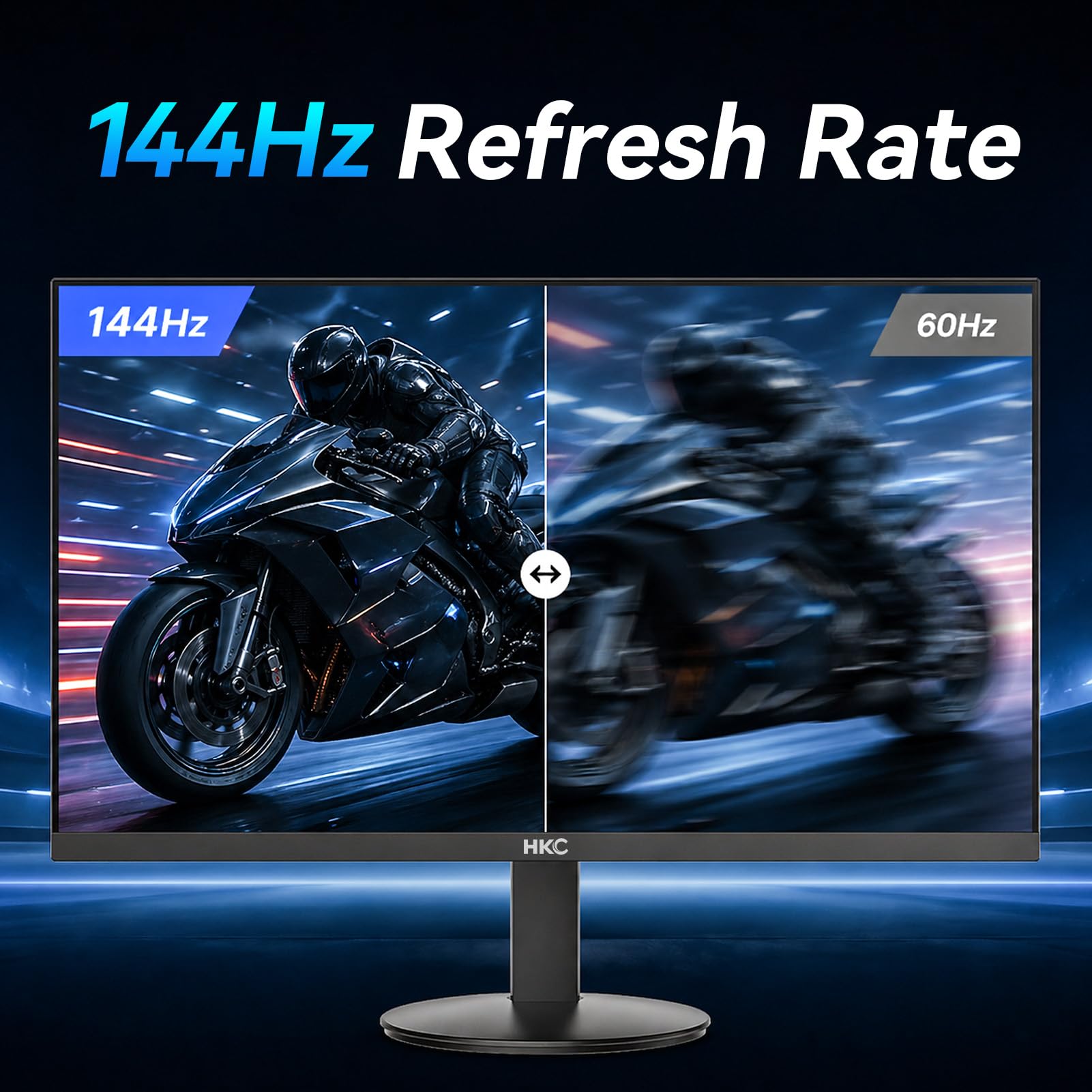 HKC 27 Pouces 144Hz Écran PC Gaming, FHD 1920 x 1080 Gaming Moniteur, Dalle IPS, 5ms, 99% sRGB, Adaptive Sync, Eye Care, Flicker Free, inclinable de -5° à 15°,HDMI 1.4/VGA, VESA 100 x 100mm, V2718S