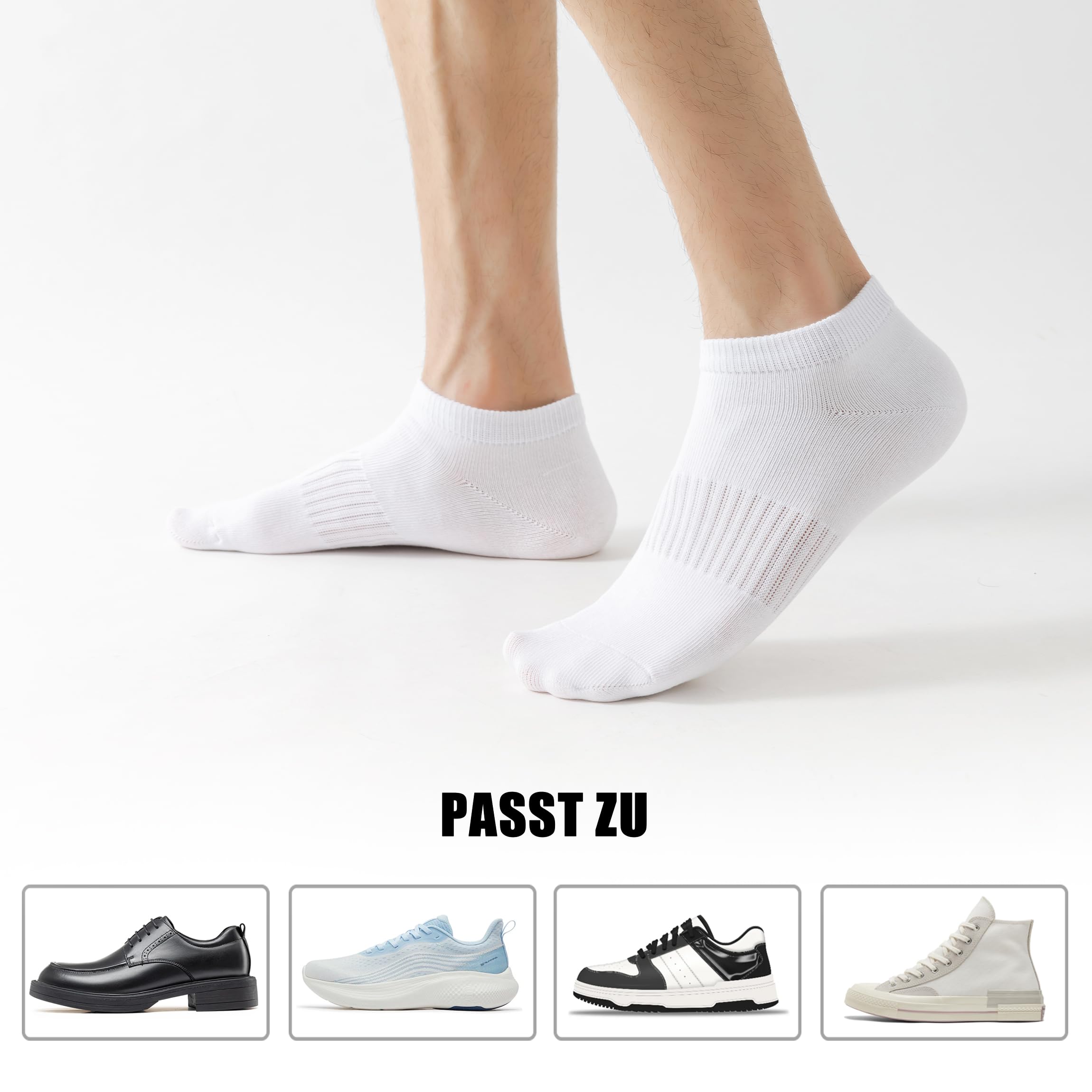 LBJR 12 Paires Sport Respirant Socquettes Chaussettes Basses Homme Femme Coton Courtes Chaussettes