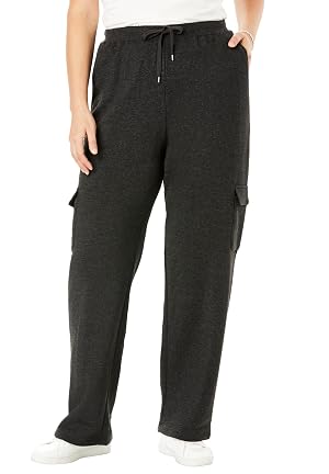 Woman Within Plus Size Better Fleece Cargo Sweatpant Petite Tall Available