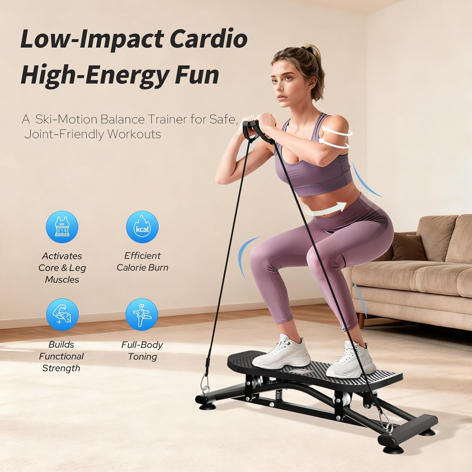 IGNOTI Balance Board for Adults, Ski Machine Exercise Equipment