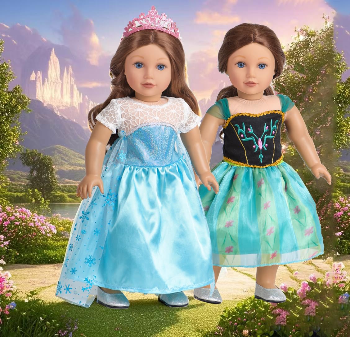 princess dresses for 18 inch dolls Amazon.com: Sweet Dolly 18 Inch Doll Clothes 6 Sets Princess Dresses  Accessories Costume Jasmine Aurora Belle Snow White for 18 Inch Dolls : Toys  & Games
