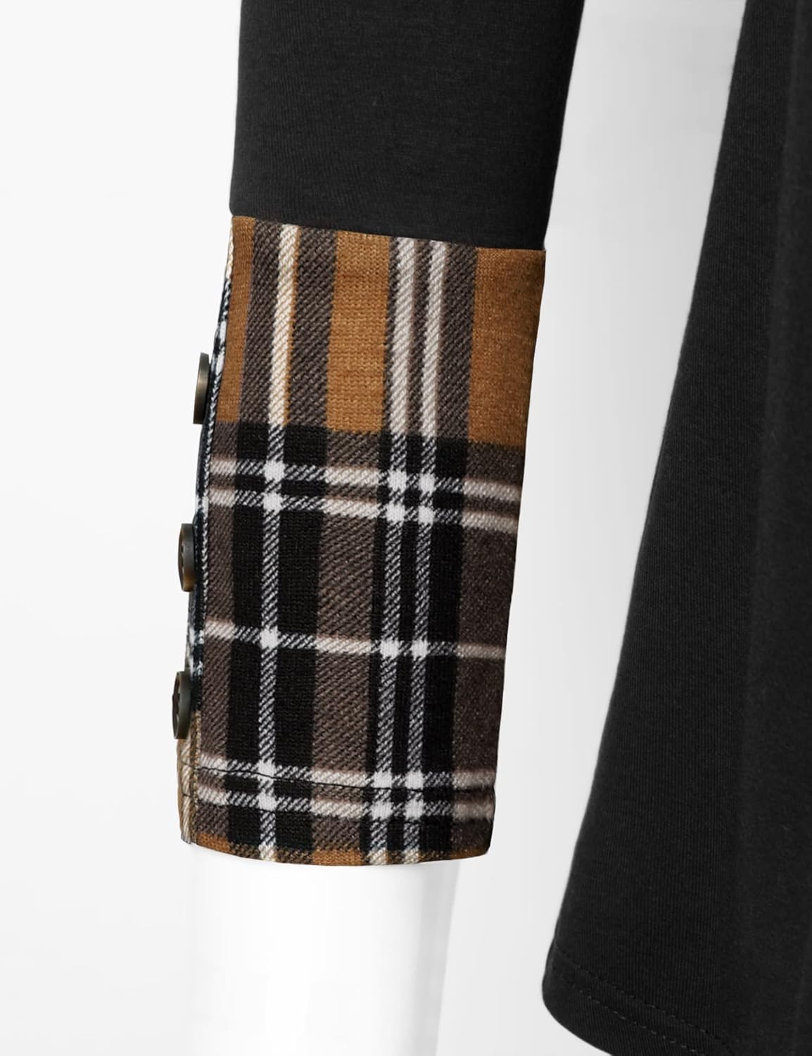 Messic Women's Long Sleeve Button V Neck Flowy Pleated Shirts Casual Tunic Tops Blouse - Image 5