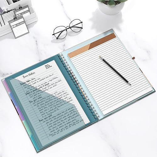 Miniatura 119 de Hongri Clipboard Folio with Refillable Lined Notepad, 8.5 x 11 Folders with Storage 10 Pockets, Spiral Portfolio, Size 12.8x 9.7 in, Office & School