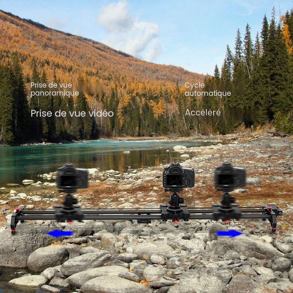 GVM 120cm Curseur de Caméra Motorisé, Curseur Rial de Photographie Vidéo en Orbite avec intervalle de Temps, Suivi de la Mise au Point, Suivi et Enregistrement Panoramique pour la Photographie Vidéo
