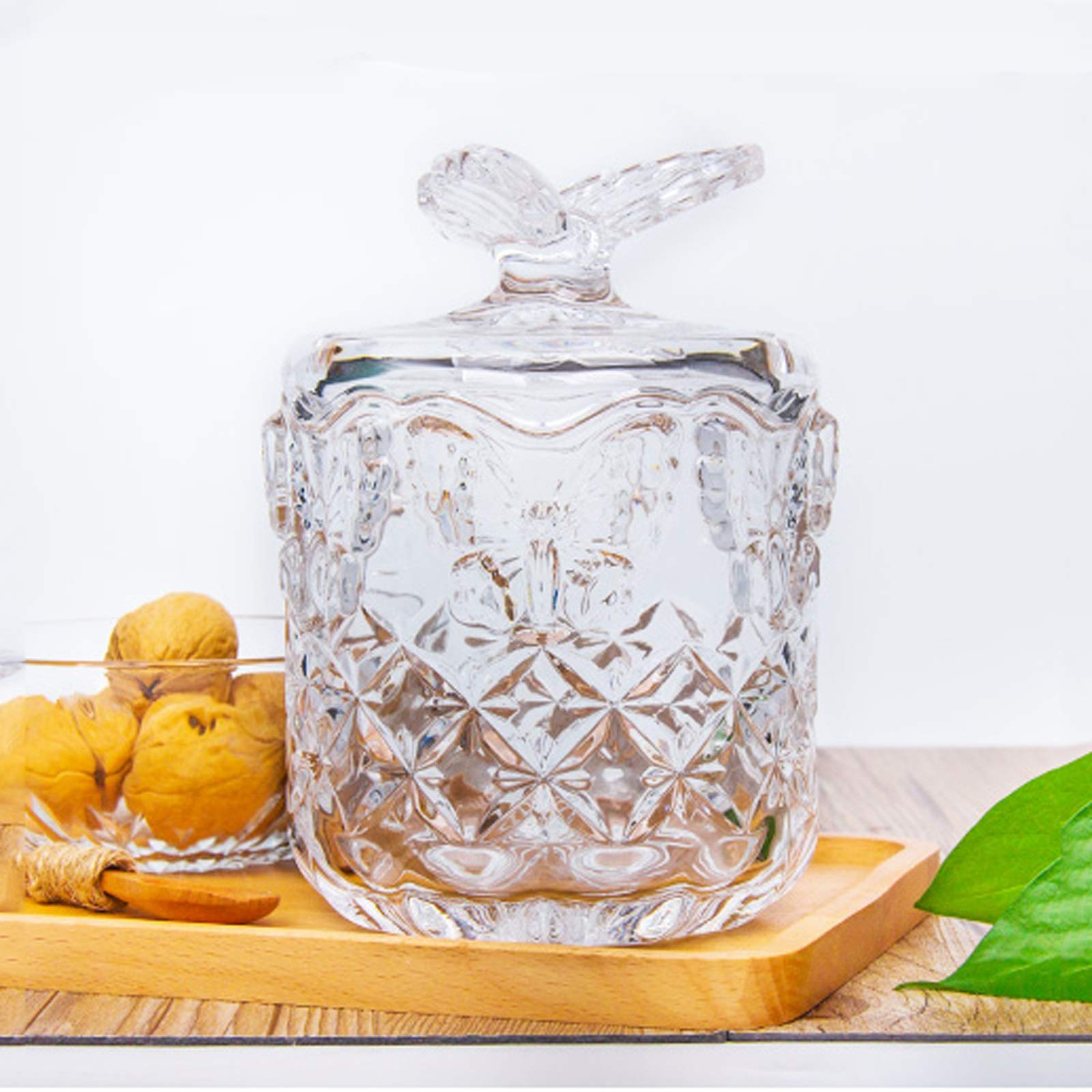 Azucarero Trail Transparente de azúcar Tarro de vidrio creativo con tapa Se puede utilizar for almacenar Café CUBO CUCHO AZÚCAR AZUL FRUTAS DE AZUDAS DE AZUDA DE AZUCHA DE AZUCHE DE AZUCHE DE AZUL Taz