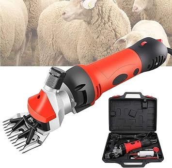 Sheep Shears Electric Shearing Machine Sheep Shears 750W Professional Heavy Duty Grooming Clippers Pet Trimmer with 6 Speed for Shaving Fur Wool in Sheep, Goats, Alpaca and Other Farm Porta
