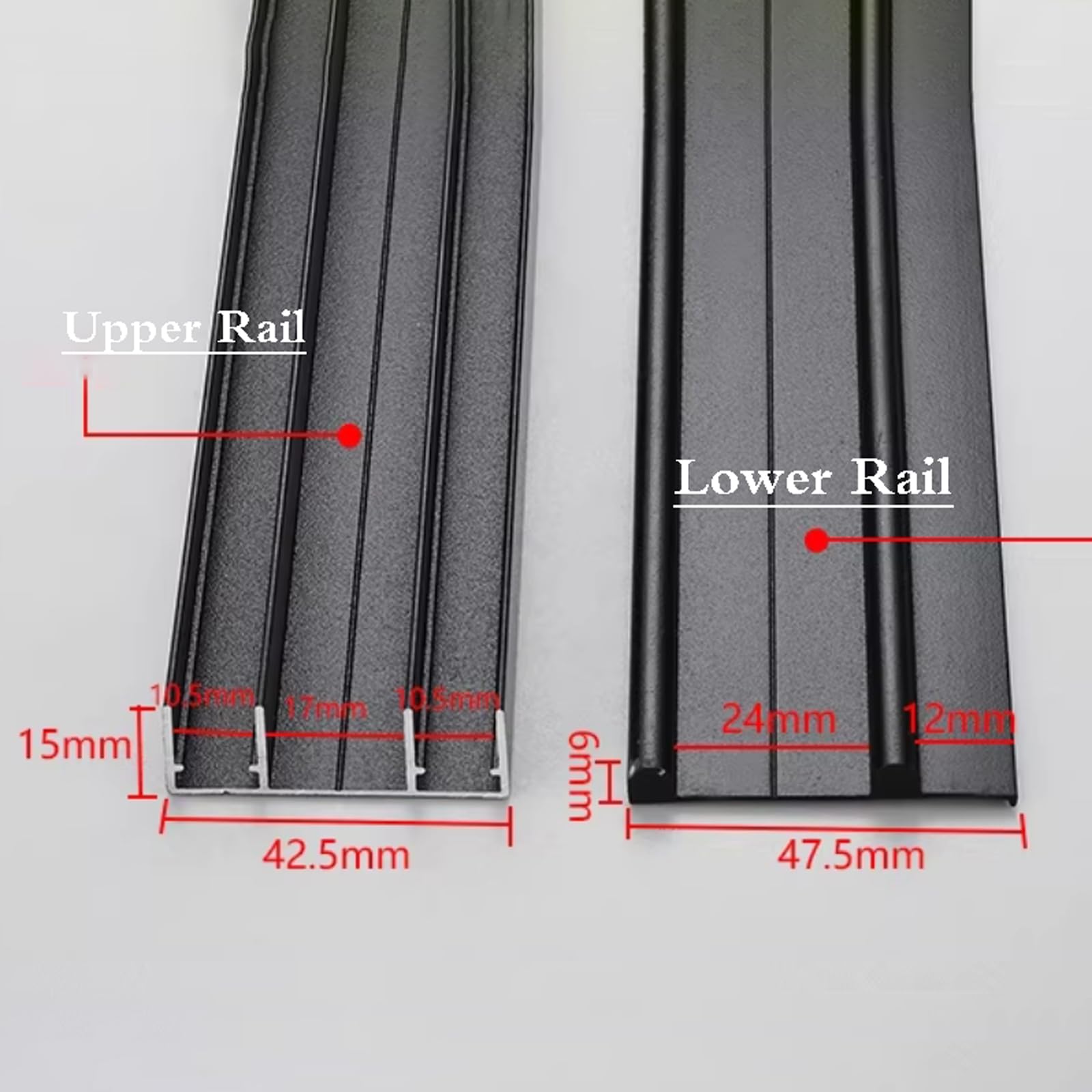 Kit de rieles para puerta corredera, accesorios de puerta corredera de aluminio, fácil de instalar, sistema de puerta corrediza, accesorios para puerta corredera