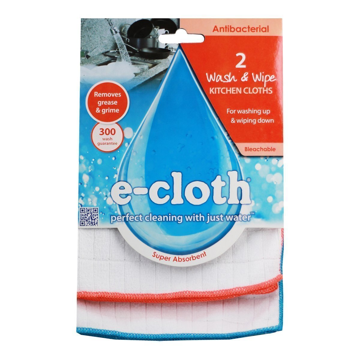 E-Cloth Solid (3 Pack) - Antibacterial Wash & Wipe Kitchen Cloth | 2 Pac Pack | 3 P...