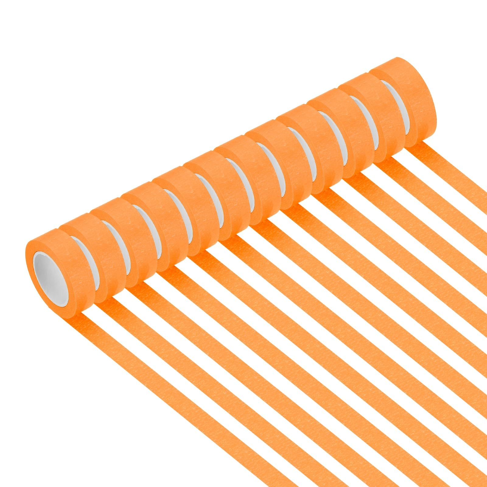 PATIKIL Orange Masking Tape 15mm x 13Meter, 12 Rolls Color Code Labeling Painters Tape for Arts Crafts Wall Painting Science Lab Organizing