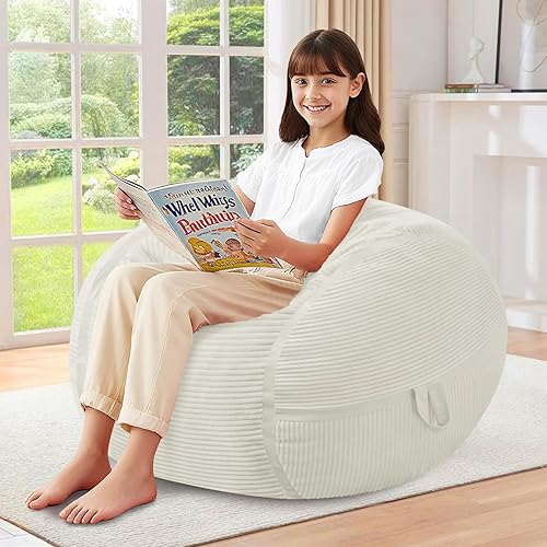 Miniatura 234 de HABUTWAY Puf gigante de 2 pies para adultos, con relleno de espuma viscoelástica, puf grande con funda de terciopelo holandés extraíble para sala de