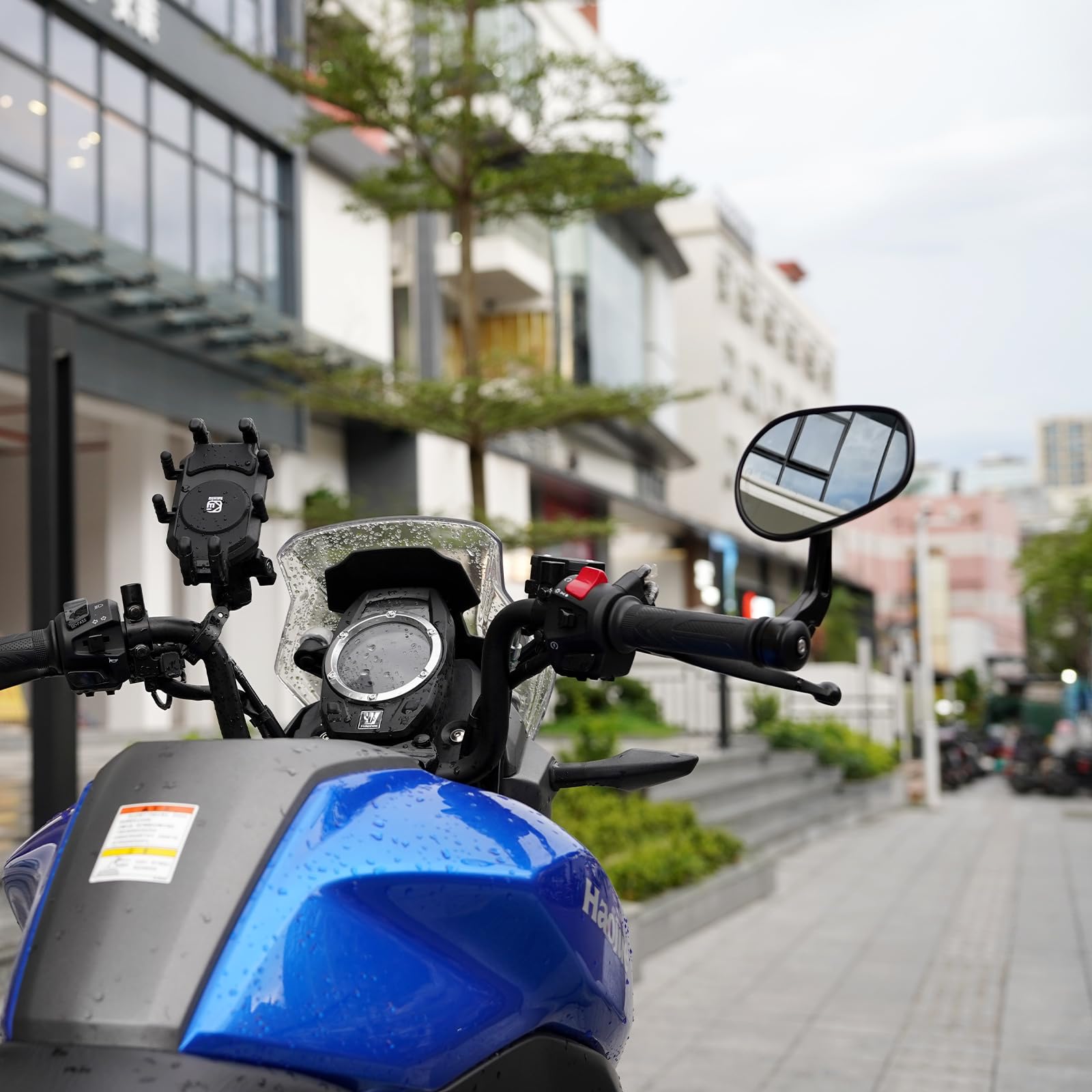 evermotor Rétroviseur universel de moto, rétroviseur d'extrémité de guidon homologué E, miroir de moto pivotant à 360°, pour quad scooter ATV Scooter, 2 pièces