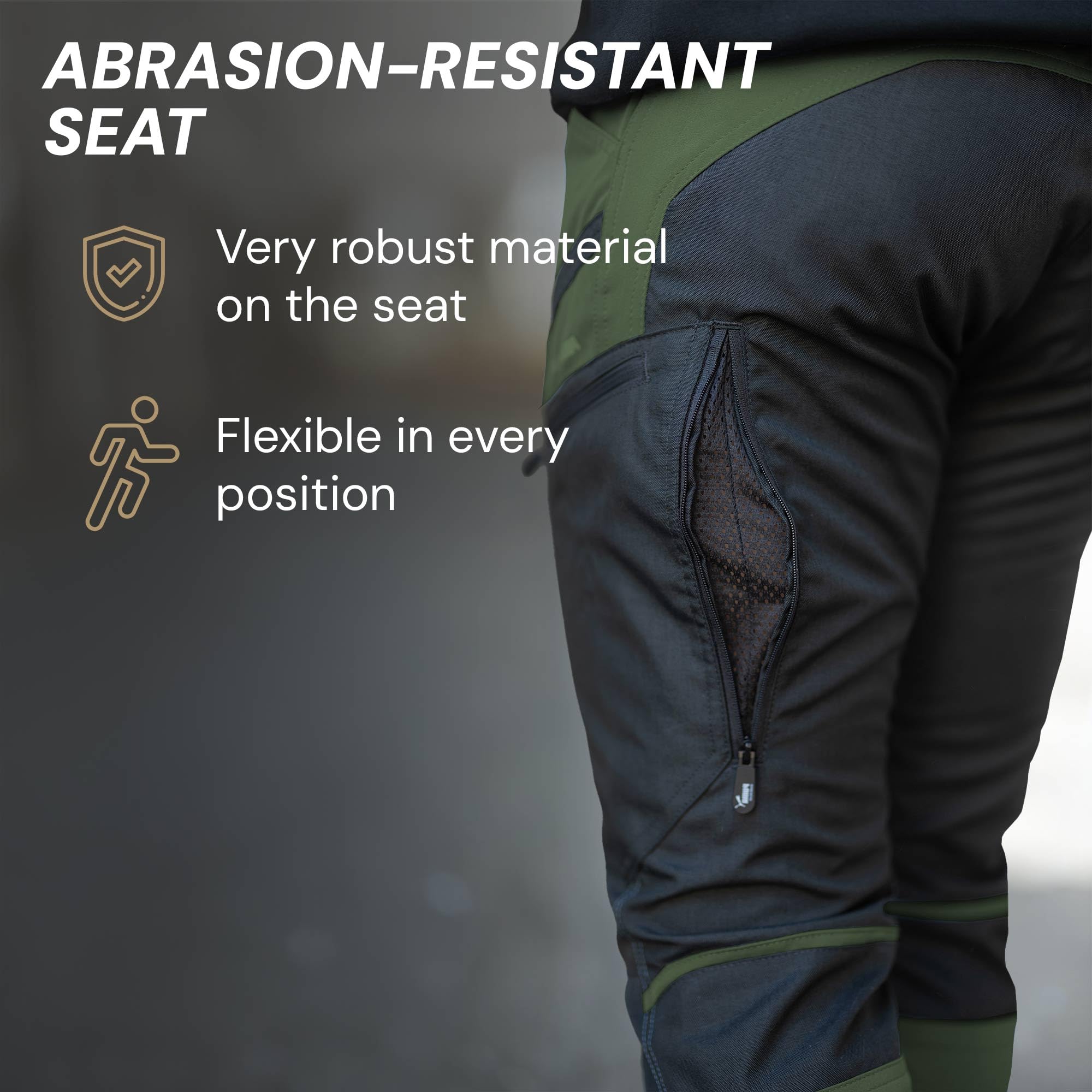PUMA Workwear Pro-One Outdoor spodnie robocze – wytrzymałe, oddychające i trwałe – idealne spodnie do wędrówek, wspinaczki górskiej, bushcraftu i prac na zewnątrz