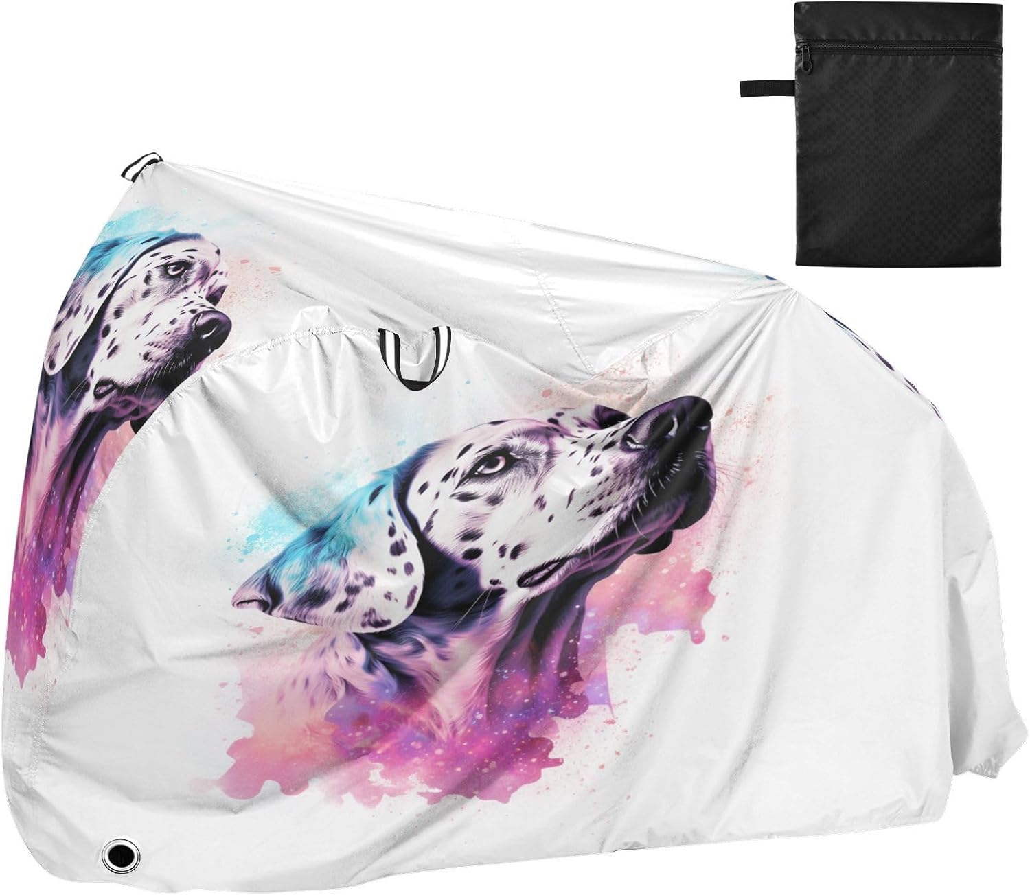 ALAZA Dalmatian Dog Bike Cover Waterproof Outdoor Ebike Bicycle Covers Tarp Protection for 1/2 Bikes, Sun UV Dust Wind Proof