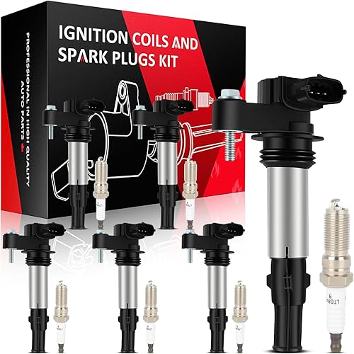 SCITOO 6 bobinas de encendido con 6 bujías de iridio para Cadillac para Buick para Chevrolet para GMC para Saturn CTS SRX Acadia Outlook Enclave