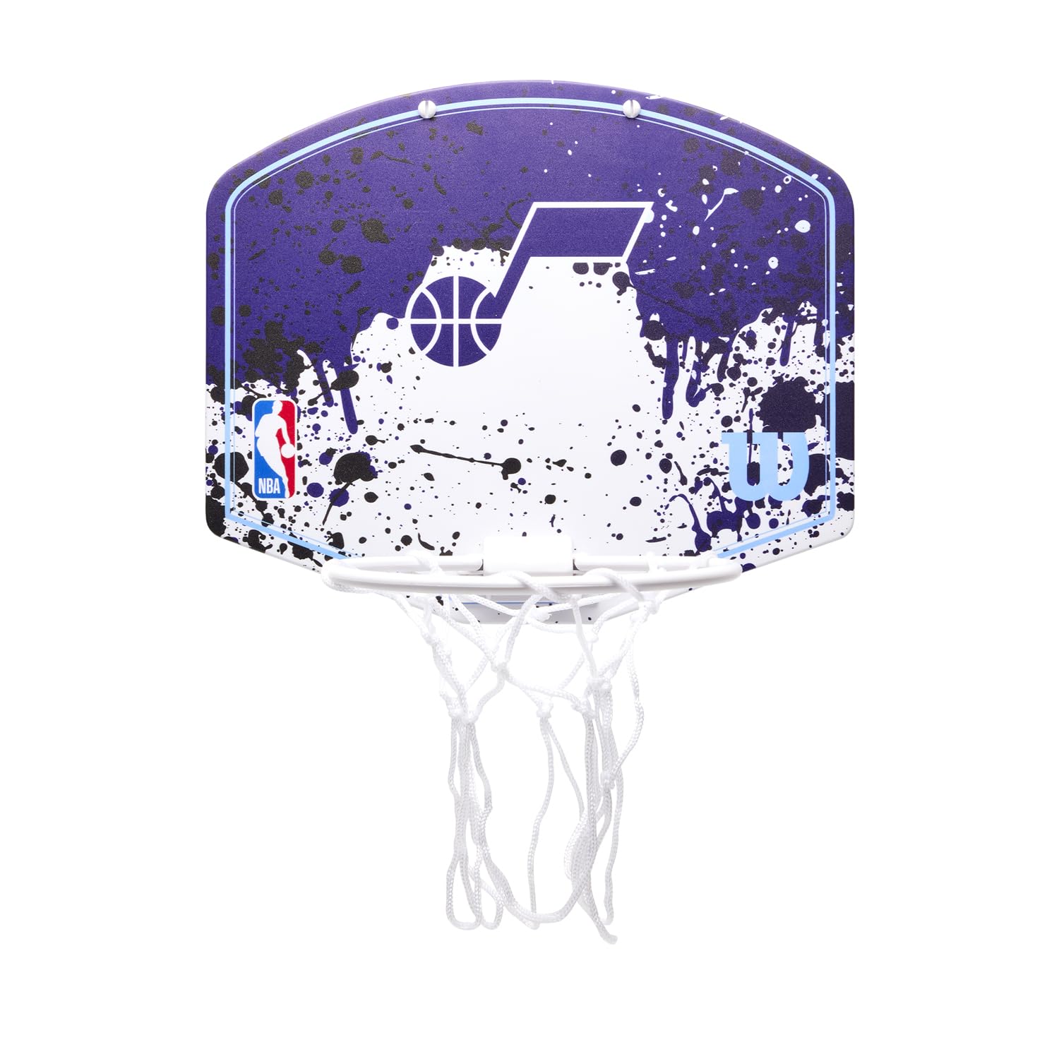 Wilson NBA Team Mini Hoop Utah Jazz, Plastic Over-Door Mini Basketball Hoop, Play Anywhere & Represent Your Squad, Colour: Purple โ image 1