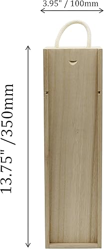 Miniatura 5 de Creative Hobbies Caja de madera para botella de vino, botella de licor, caja de regalo de madera con asa de transporte de cuerda para fiesta de