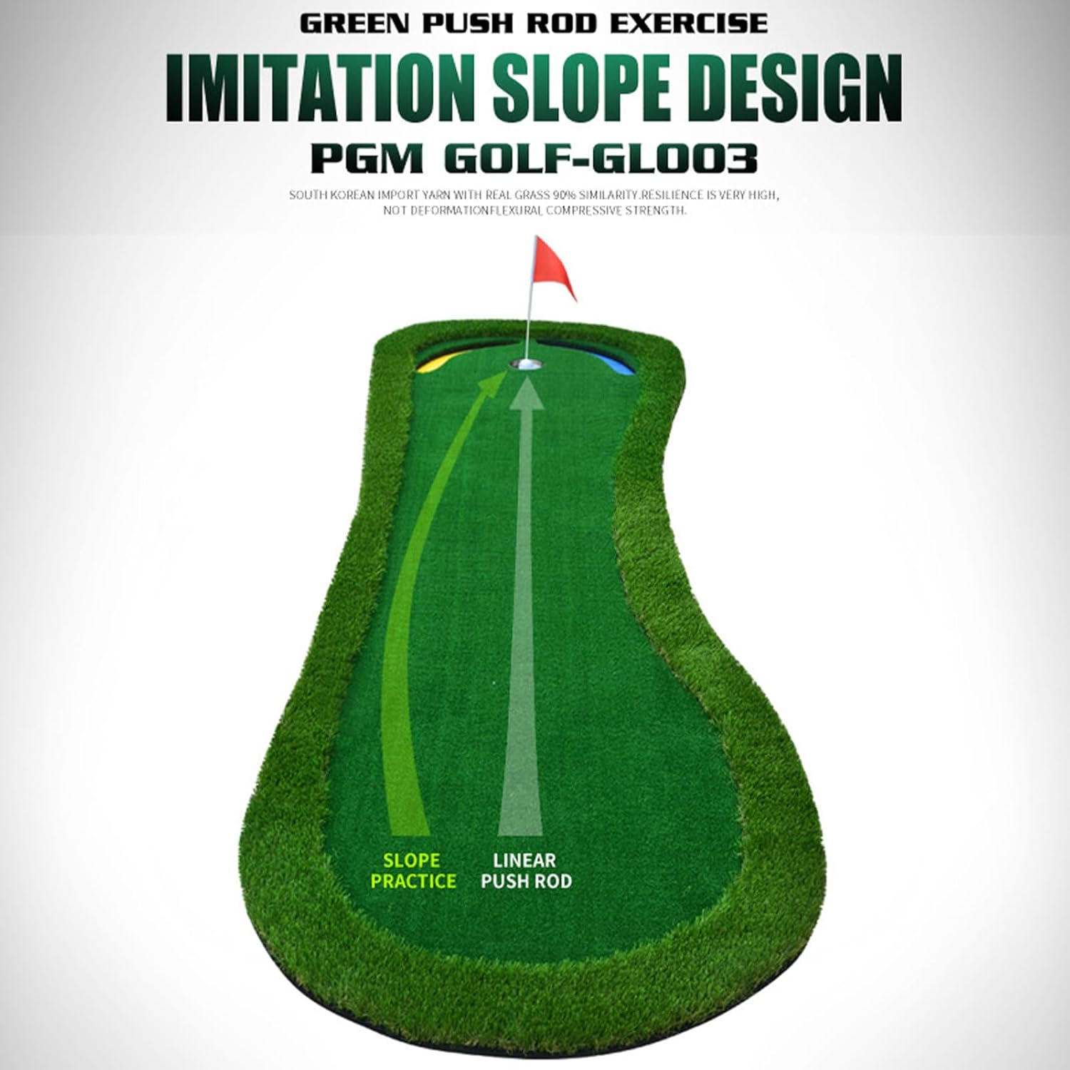 Golf Green Putting Mat,Foldable Golf Putting Training Mat, Slope Design,Practice for Indoor Outdoor