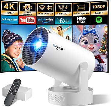 [Built-in App & 2026 Upgraded] Mini Projector with WiFi 6 and Bluetooth 5.4