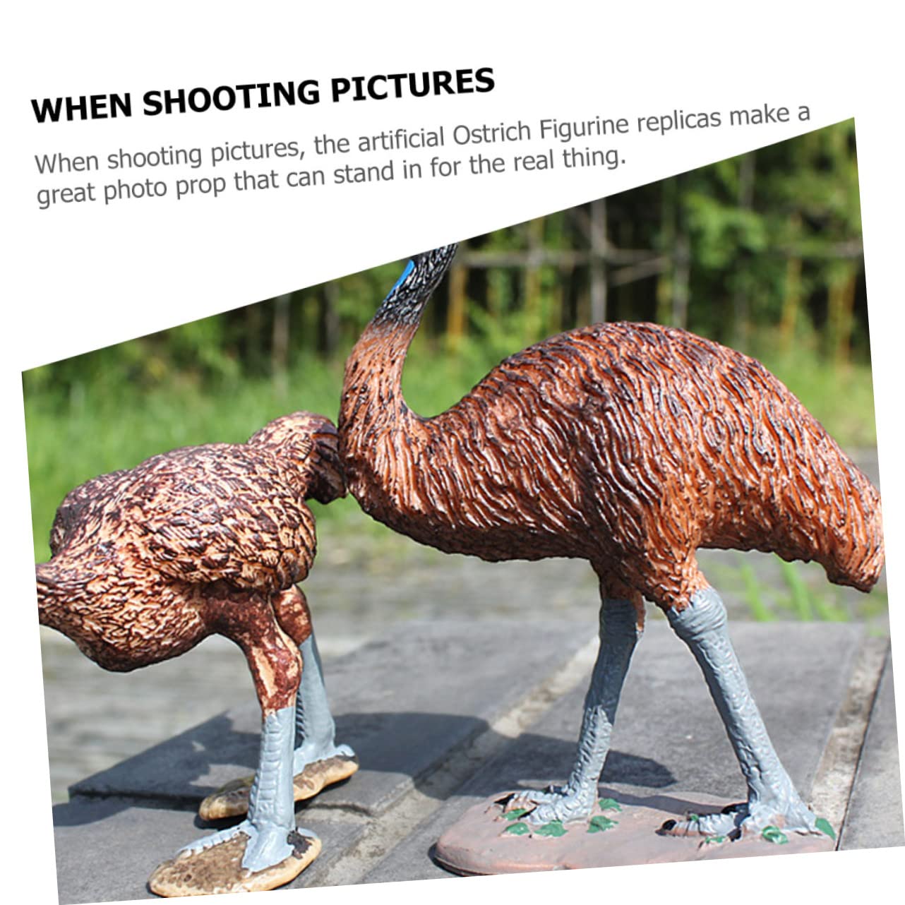 Figurina Modello Animale Struzzo Realistico In Plastica Per Bambini - 7,7 X 6,8 X 8,8 Cm