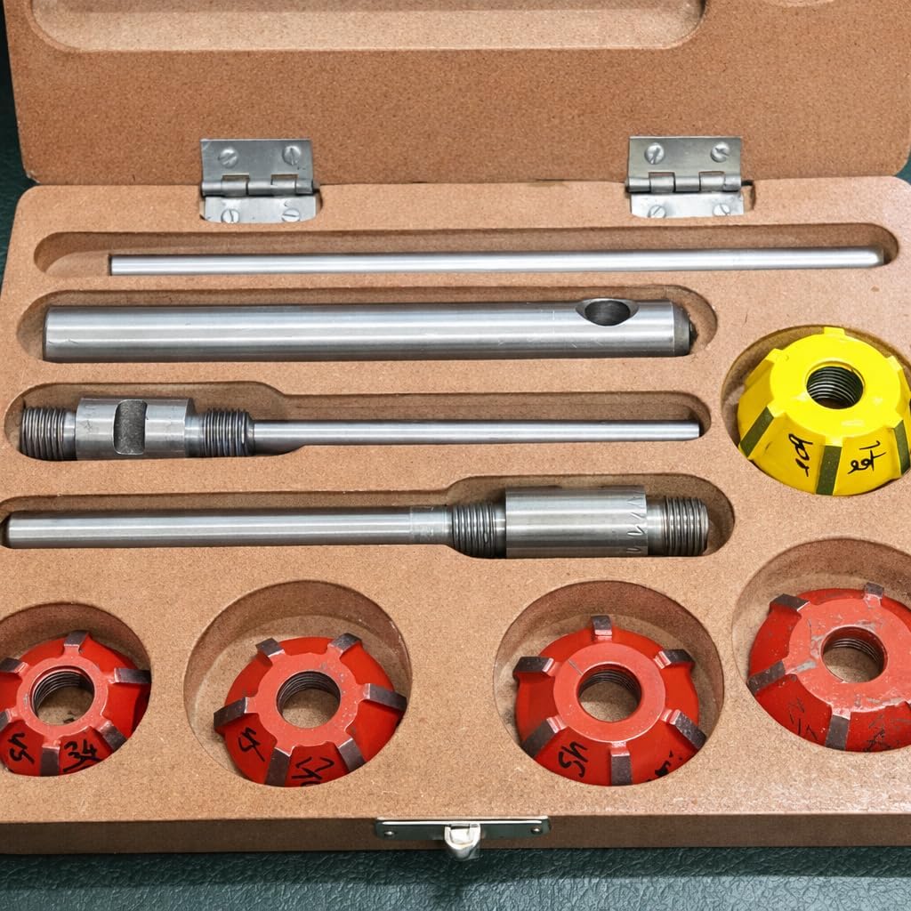 Carbide Tipped Valve Seat Face Cutter Set (5 Pcs) – Precision Engine Valve Seat Cutting Tool Kit with Interchangeable Cutters