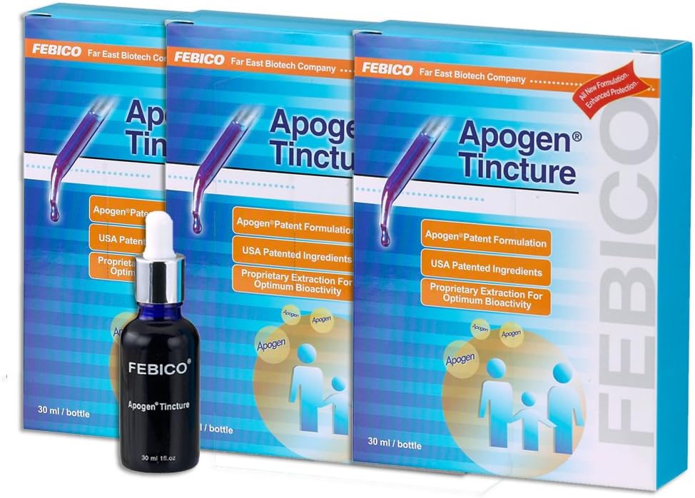 Apogen Spirulina Extract Liquid Tincture Drops 30 ml x 3 Bottles Set (90 Days): Natural Supplement Strengthens The Immune System