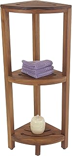 AquaTeak Patented Kai Corner 3 Shelf Corner Stand with Square Legs