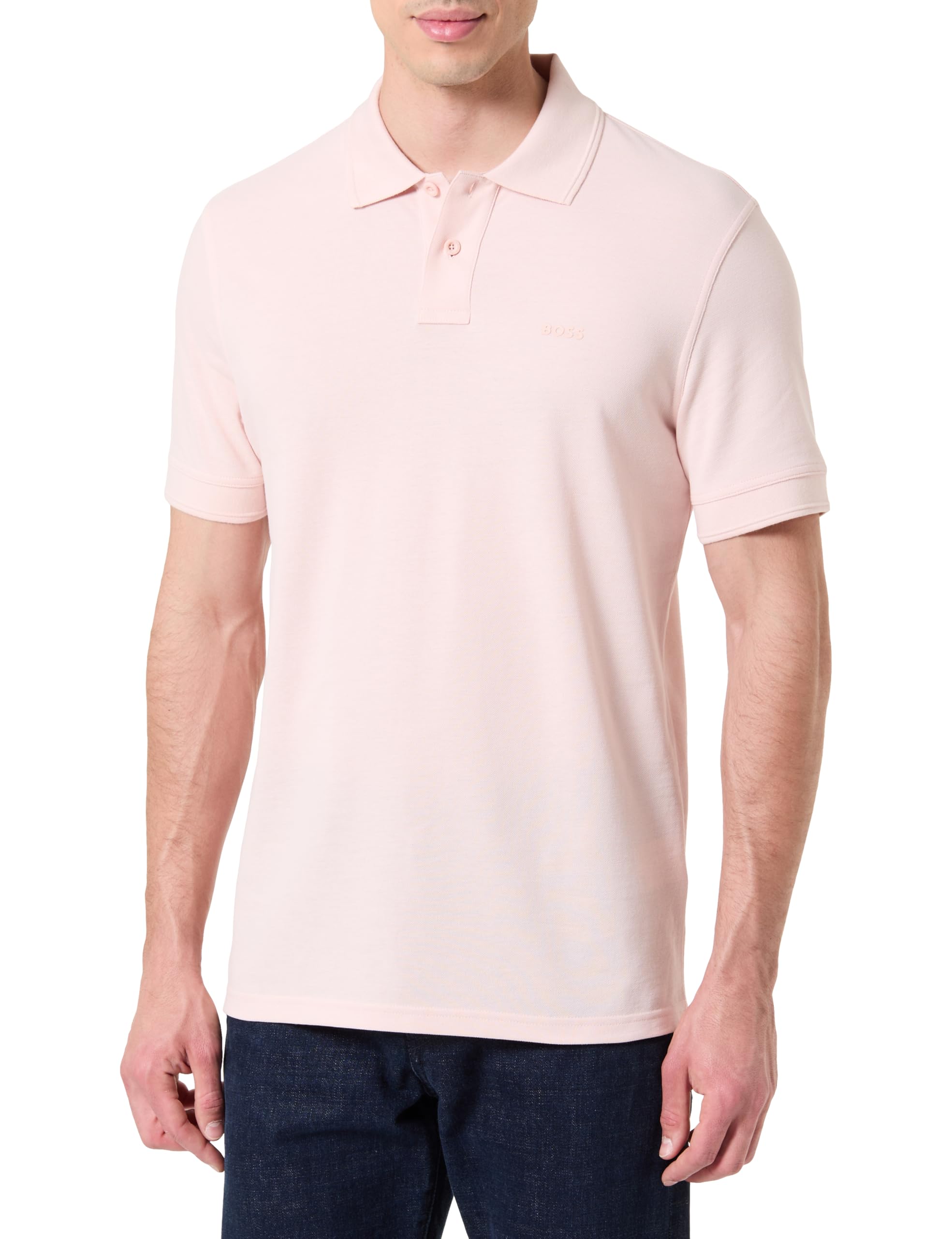 Boss Men's Open Pink 690 Polo Shirt, L