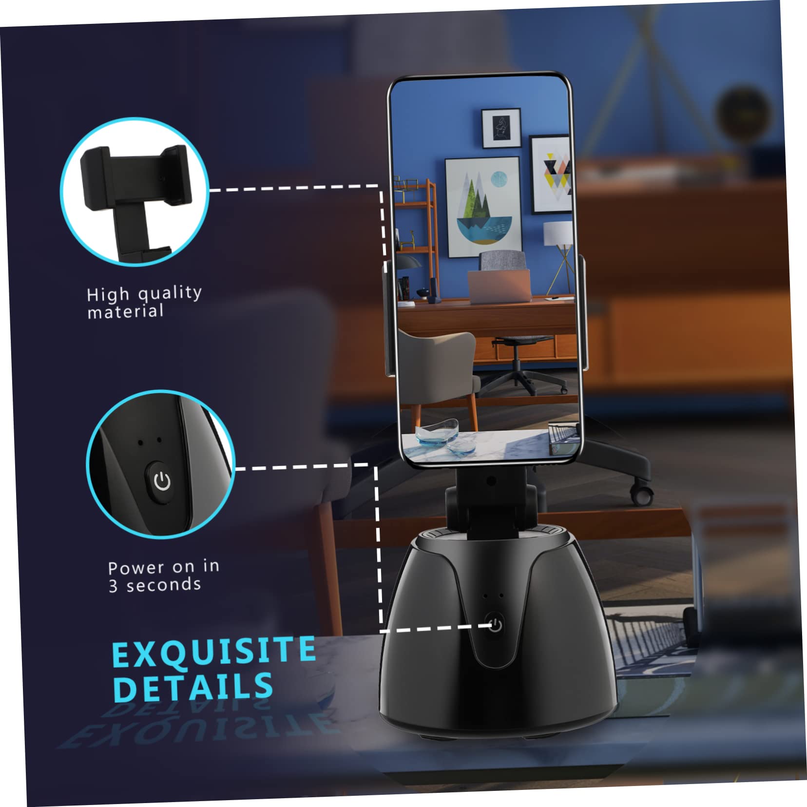 Support Téléphone Pliable Et Réglable - Bureau, Voyage, Appels Vidéo - Compatible Tous Smartphones - Couleur Rose