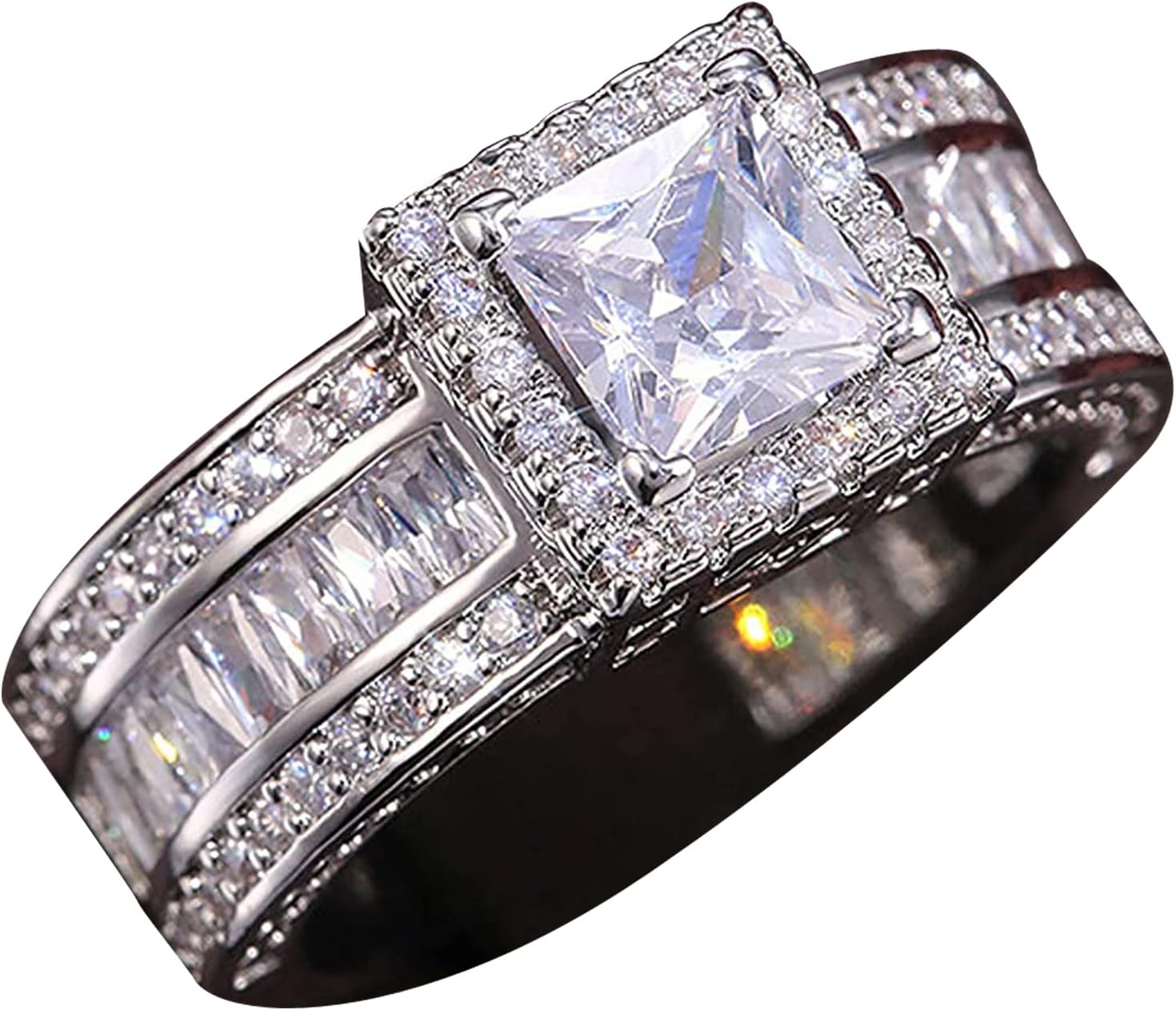 925 Sterling Silver Multi Row CZ Diamond Ring for Nigeria Ubuy