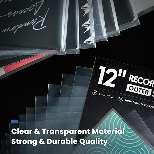 Miniatura 13 de Cubiertas de álbum de vinilo: fundas protectoras de disco de vinilo LP de 12 pulgadas Fundas exteriores de registro de 3 mil de grosor