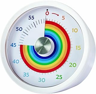 Visual Timer, Kitchen Timer Rainbow Disk 60 Minute Countdown Timer for Kids and Adults, Silent Time Management Tool(Rainbow)