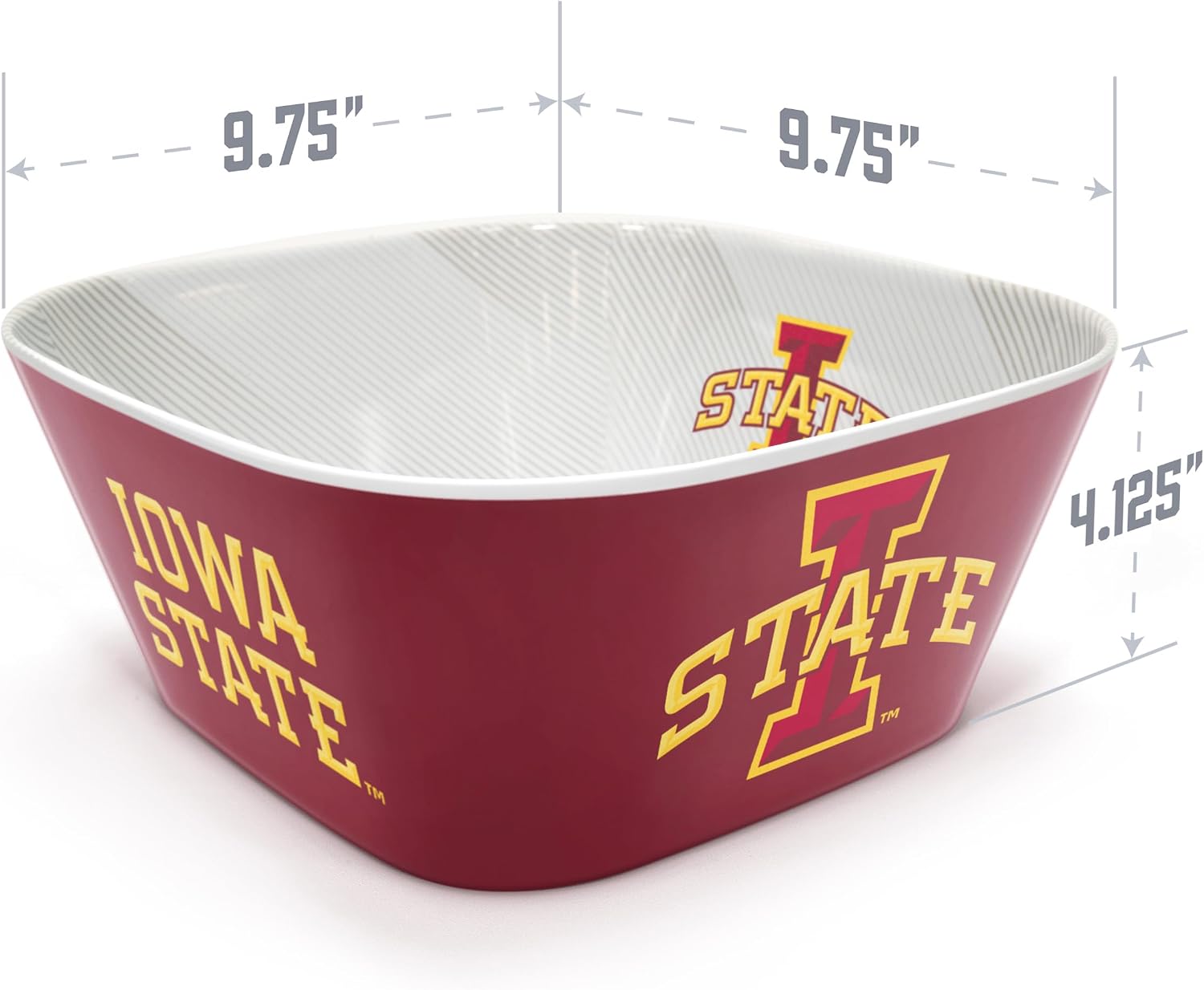 YouTheFan NCAA Officially-licensed Large Party Bowl - 100% Melamine, dishwasher safe, BPA free - holds large bag of chips - sleek design - perfect for game day or any day