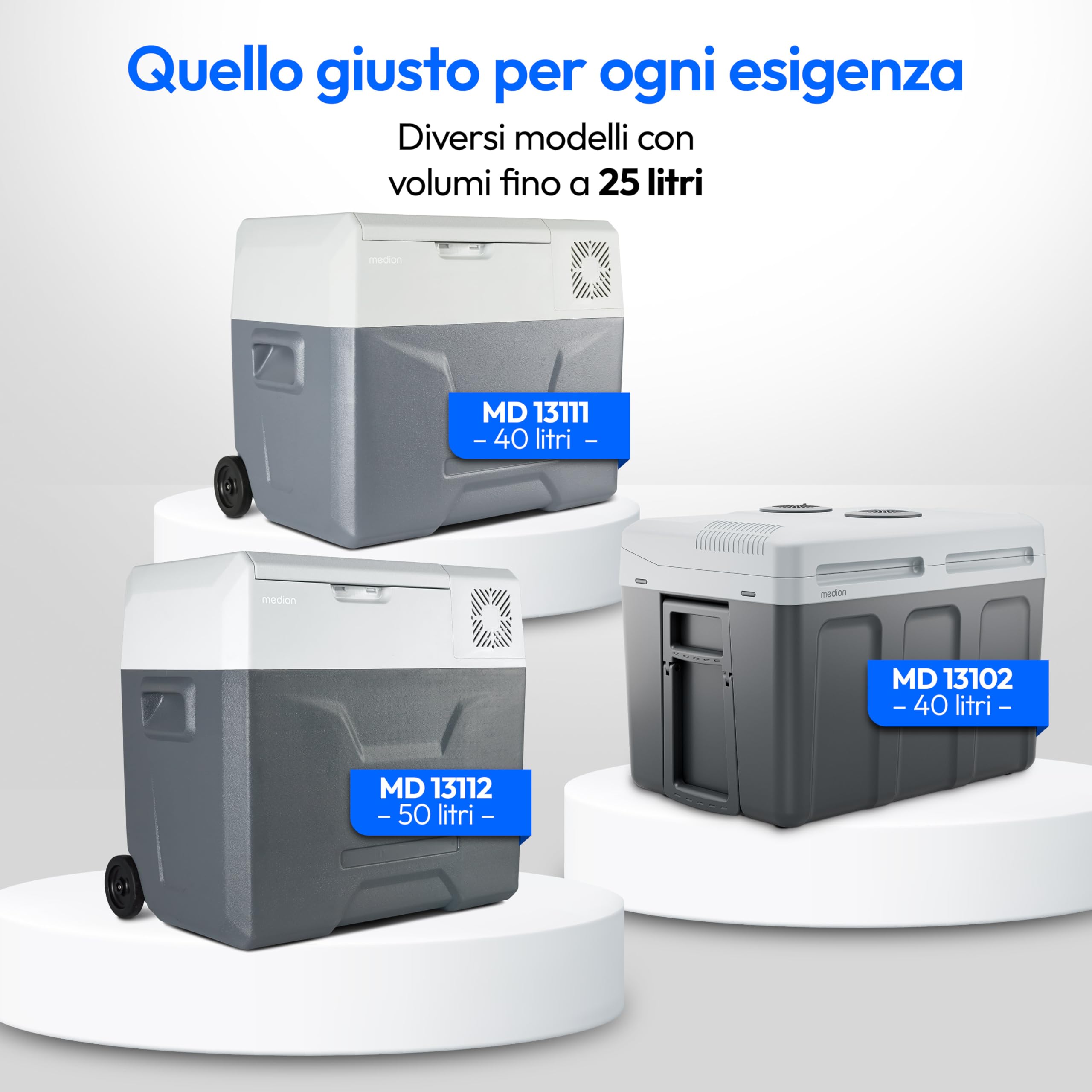 MEDION Frigorifero portatile con funzione di riscaldamento (elettrico, 2 in 1 raffreddamento e riscaldamento, 16 litri, tracolla, collegamento 2 in 1 230 V e adattatore per auto 12 V, per auto, camion