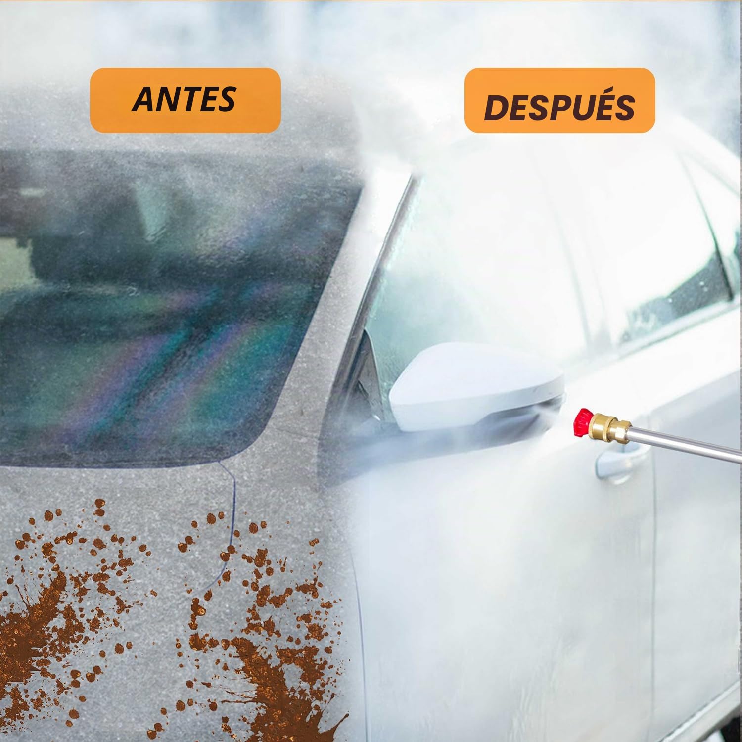 Hidrolimpiadora de alta presión, hidrochorro con boquilla de alta presión, manguera de agua de alta presión con 2 boquillas, pulverizador para coche, jardín, ventana de