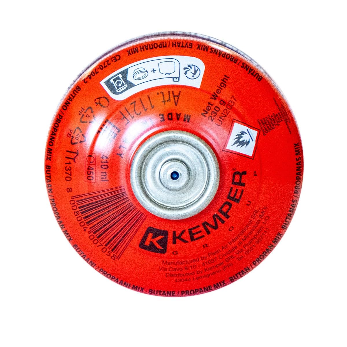 KEMPER Cartouche de gaz 230g Propane/Butane 7/16" Réchaud camping Résistant basses températures EN417