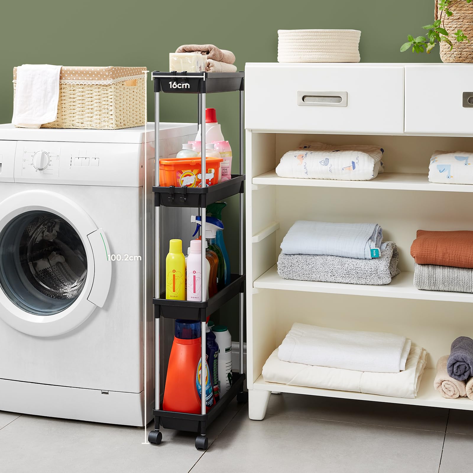 Amazon.co.jp: Lifewit キッチンワゴン 隙間収納 16cm スリム収納