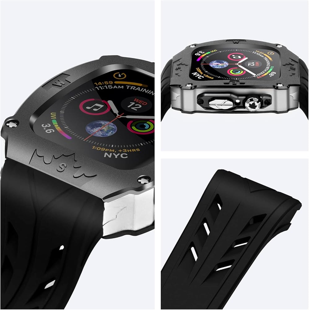 重量級 アップルウォッチ メタルケースバンド ブラック 黒色 重量級 アップルウォッチ メタルケースバンド ブラック 黒色 Amazon.co
