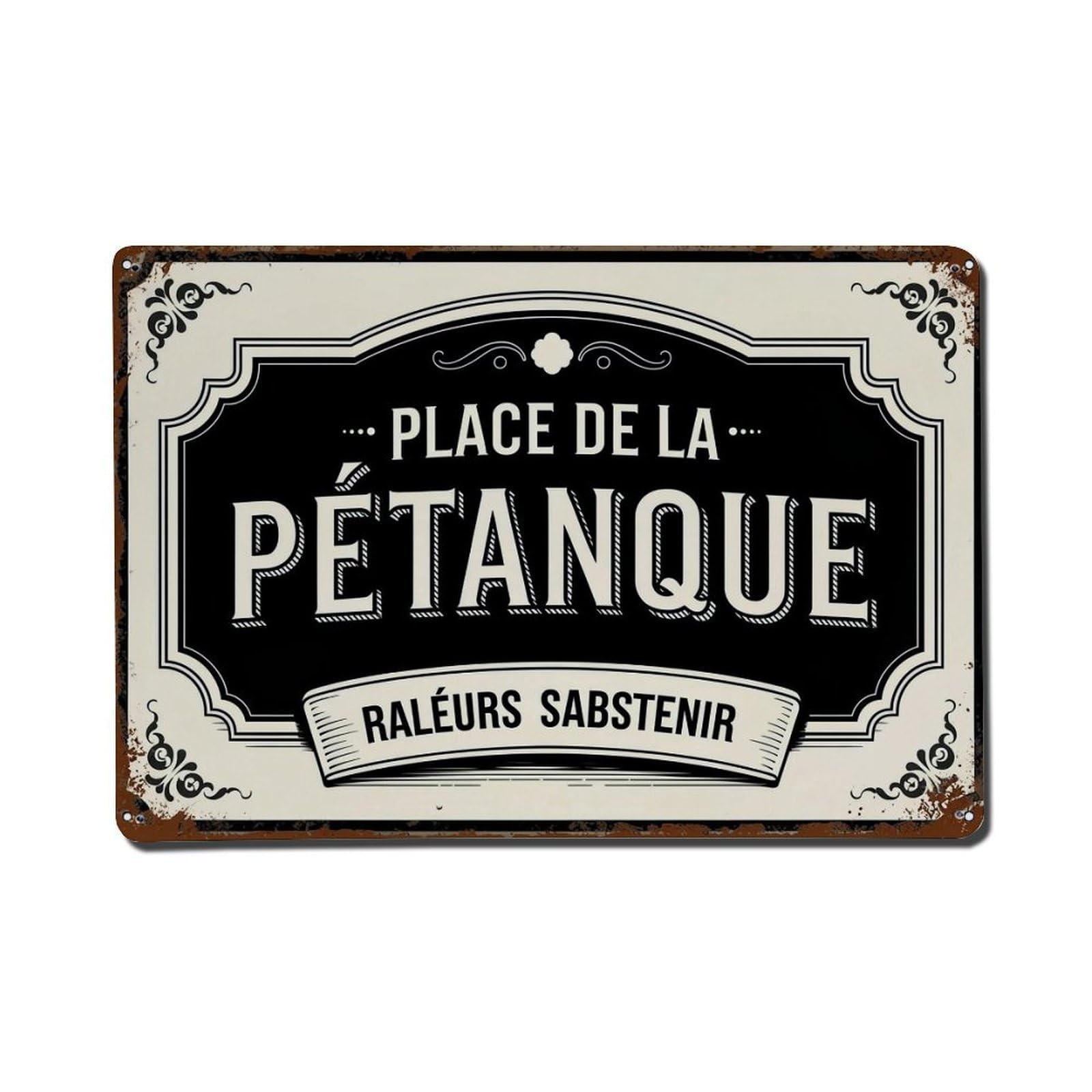 Place Of The Petanque Complainers Abstain Vintage Tin Sign Retro Metal Wall Decor Metal Poster, Home Bar Garage Farmhouse Cafe Wall Art Decoration 8x12Inches