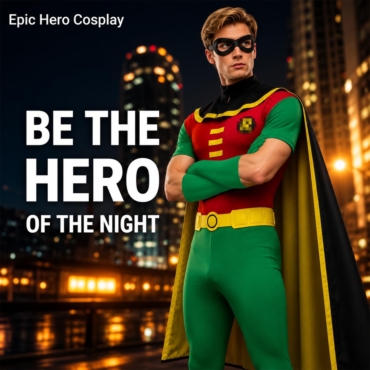 Robin Cartoon Superhero Team leader Costume Men Halloween Jumpsuit Women Cartoon Cosplay Top Pants for Adult