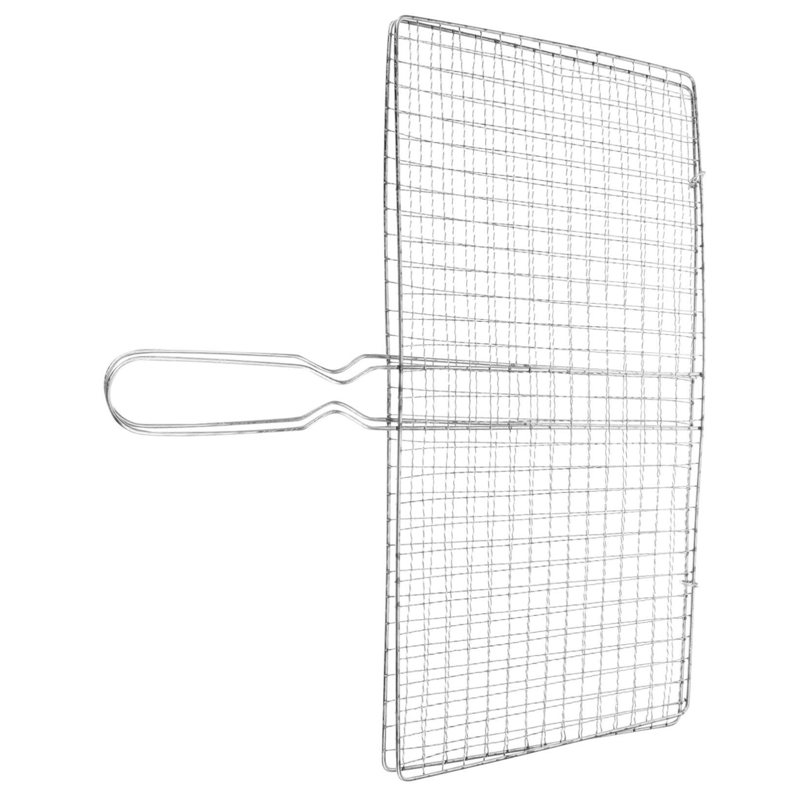 Toyvian Grill Accessory Fish Grill Basket for Barbecue Camping Picnic Sturdy Stainless Steel Clip Style Heat Resistant Handle