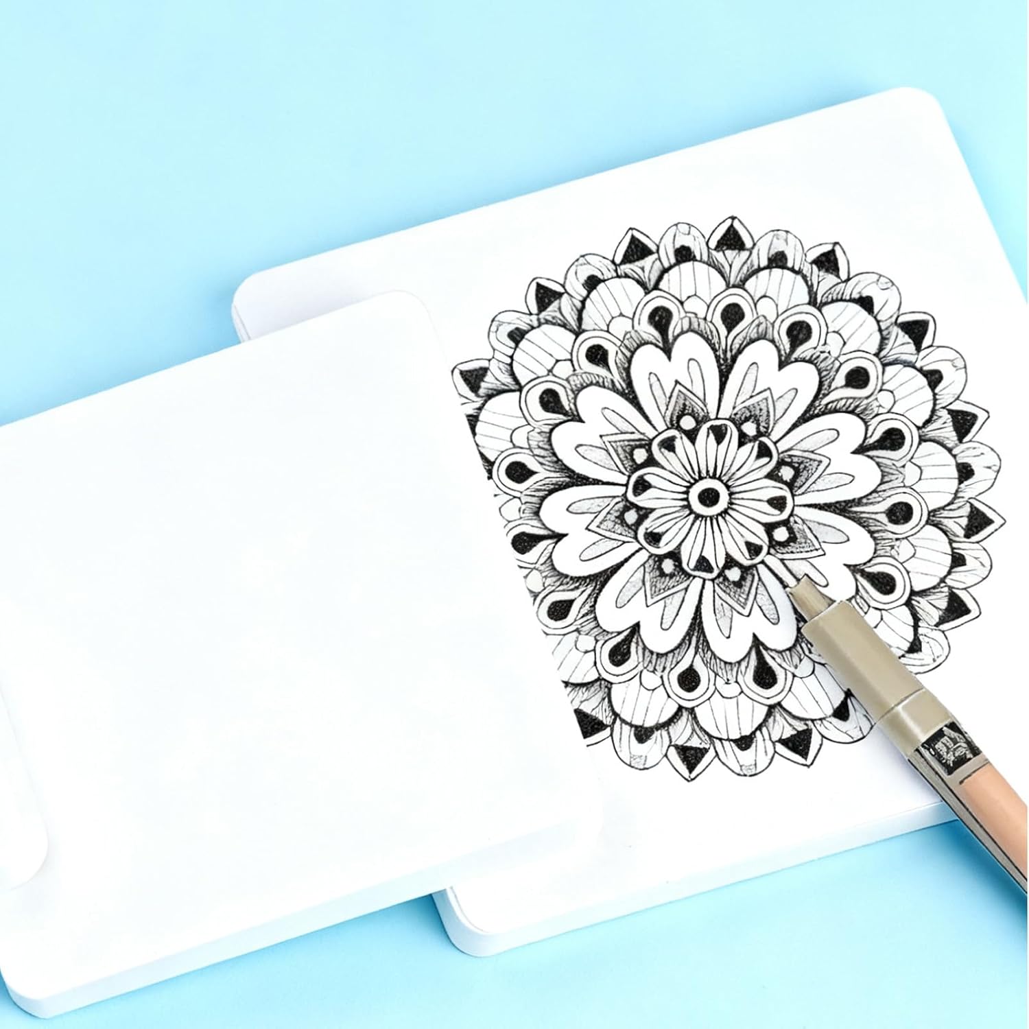 40 Pcs Artist's Tiles Zen 3.5" x 3.5" Square White Paper Tiles, Rag Paper Drawing Supplies for Watercolor Sketch Calligraphy, Ideal for Supplies & DIY Art Projects