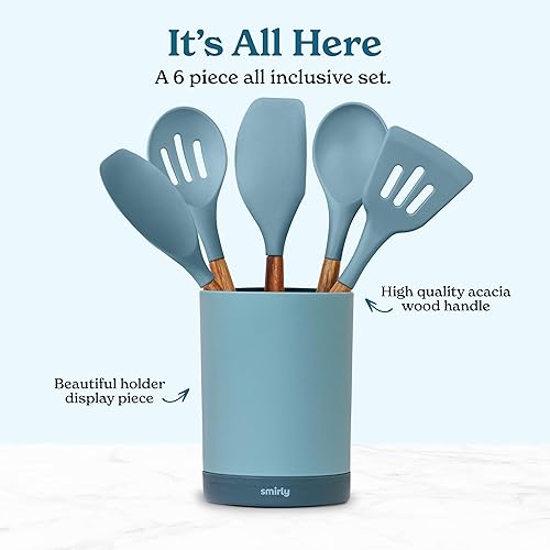 Miniatura 3 de SMIRLY Juego de utensilios de cocina de silicona y soporte juego de utensilios de cocina de silicona, esenciales de cocina para el nuevo hogar y el