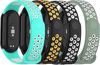 Chofit Band Compatible with Xiaomi MI Band 8 Strap Silicone Bracelet Air Holes Sport Wristband Quick Release Replacement Bands for Xiaomi Band 8 Smartwatch (4PACKSA)