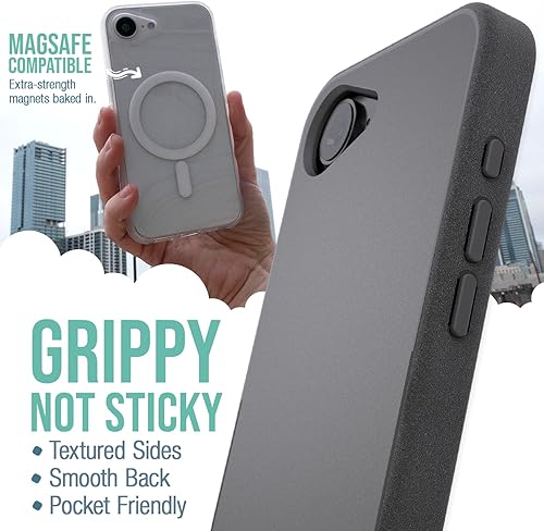 Miniatura 2 de Smartish Funda MagSafe para iPhone 16e - Gripmunk - Funda magnética delgada ligera + protectora Funda de agarre delgada con forro de microfibra para