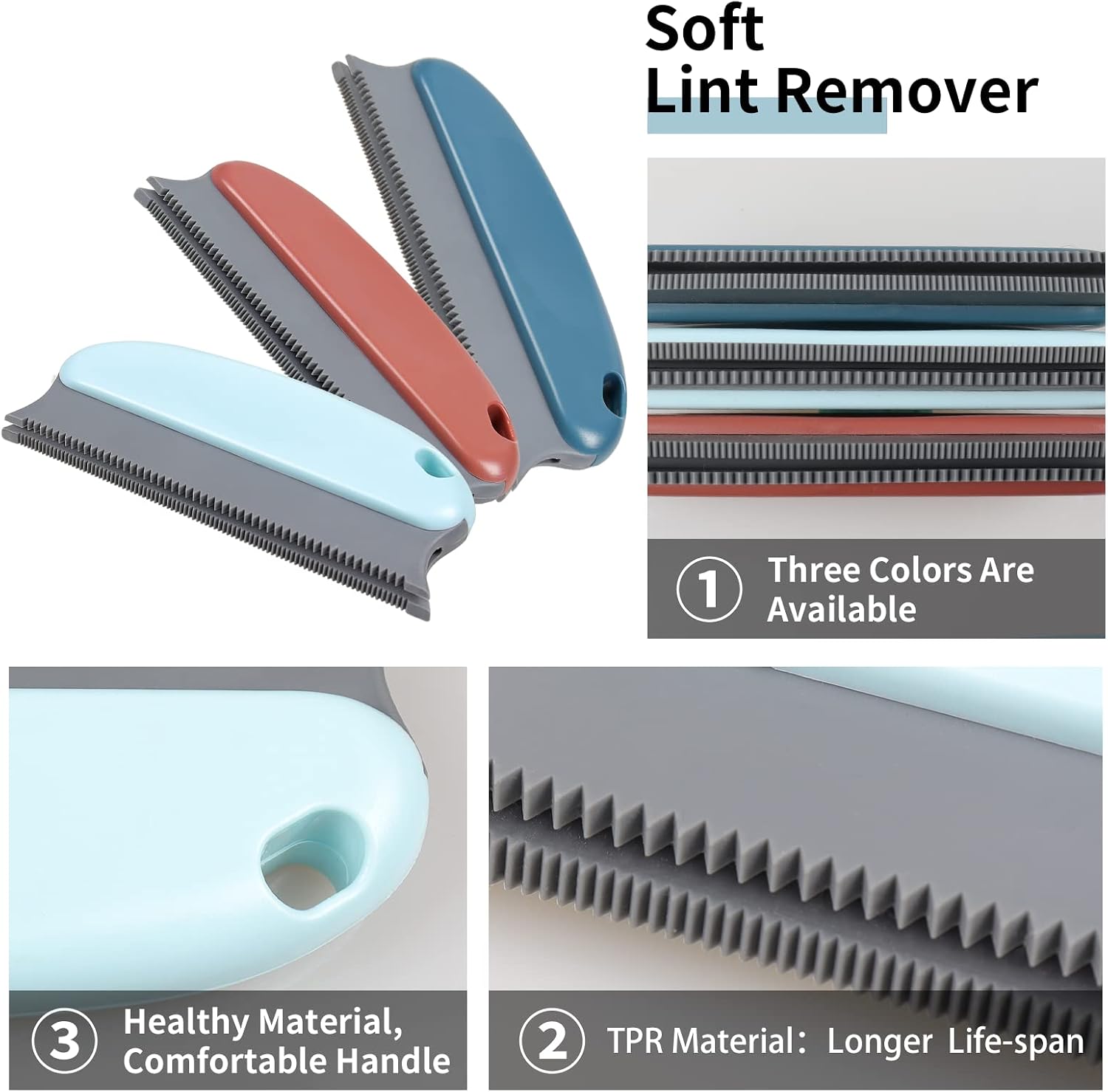 BPIMJY 3 Pack Uproot Lint Cleaner Pro ,Reusable Lint Remover Shaver &Non-Damaging Fabric Carpet Scraper,Pet Hair Remover for Couch, Carpet, Cat Tree -Clean Your Home All Pet Hair