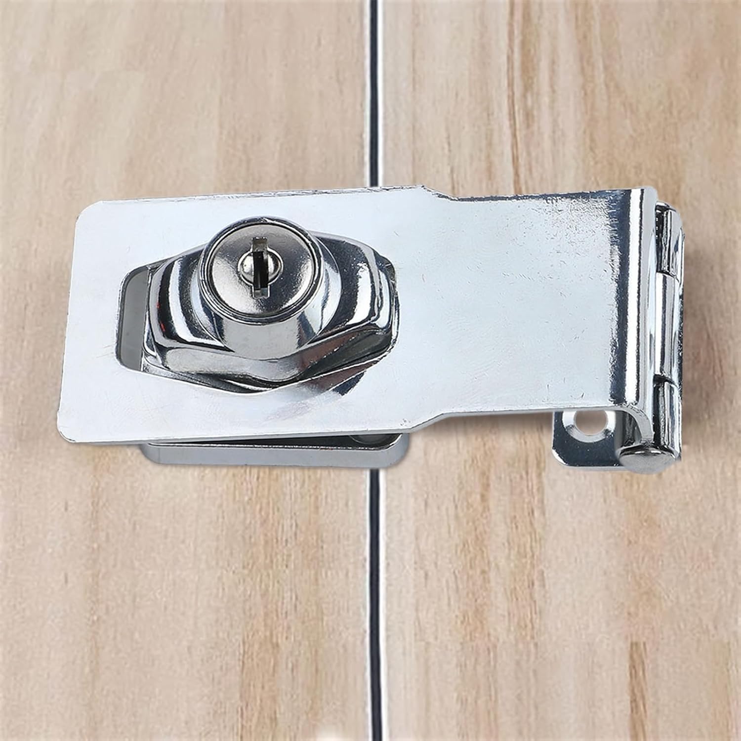 Drawer Lock with Key, 90° Angle Turn Latch Inward-Opening Cabinets & Drawers, Iron Construction, Silver Finish – 2.5/3/4 Inch Sizes (Pack of 1)(4 inches)